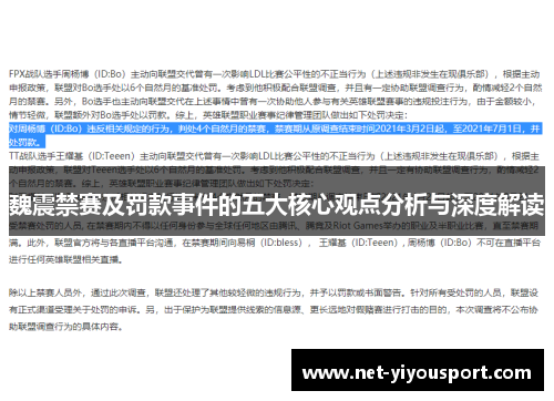魏震禁赛及罚款事件的五大核心观点分析与深度解读